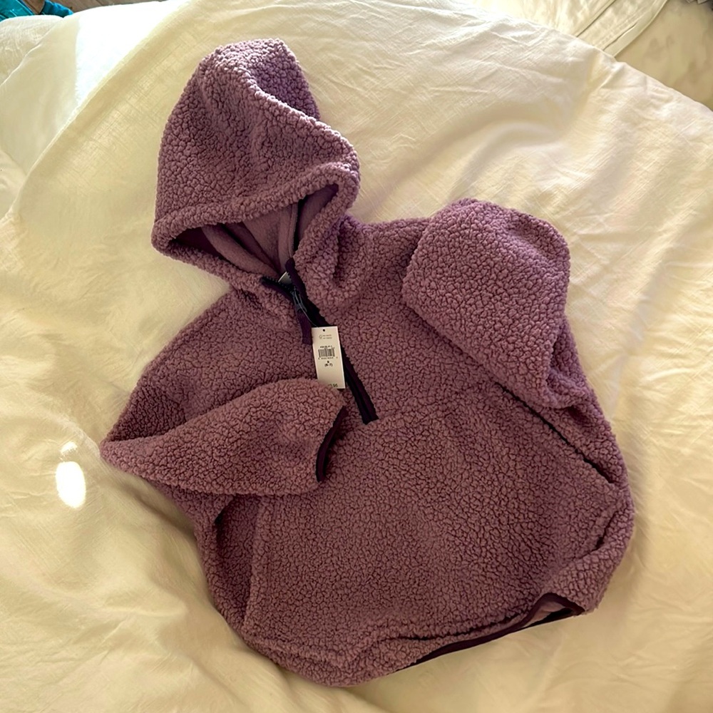 Gap Kids Sherpa Fleece Half Zip Hoodie size Small 6-7
